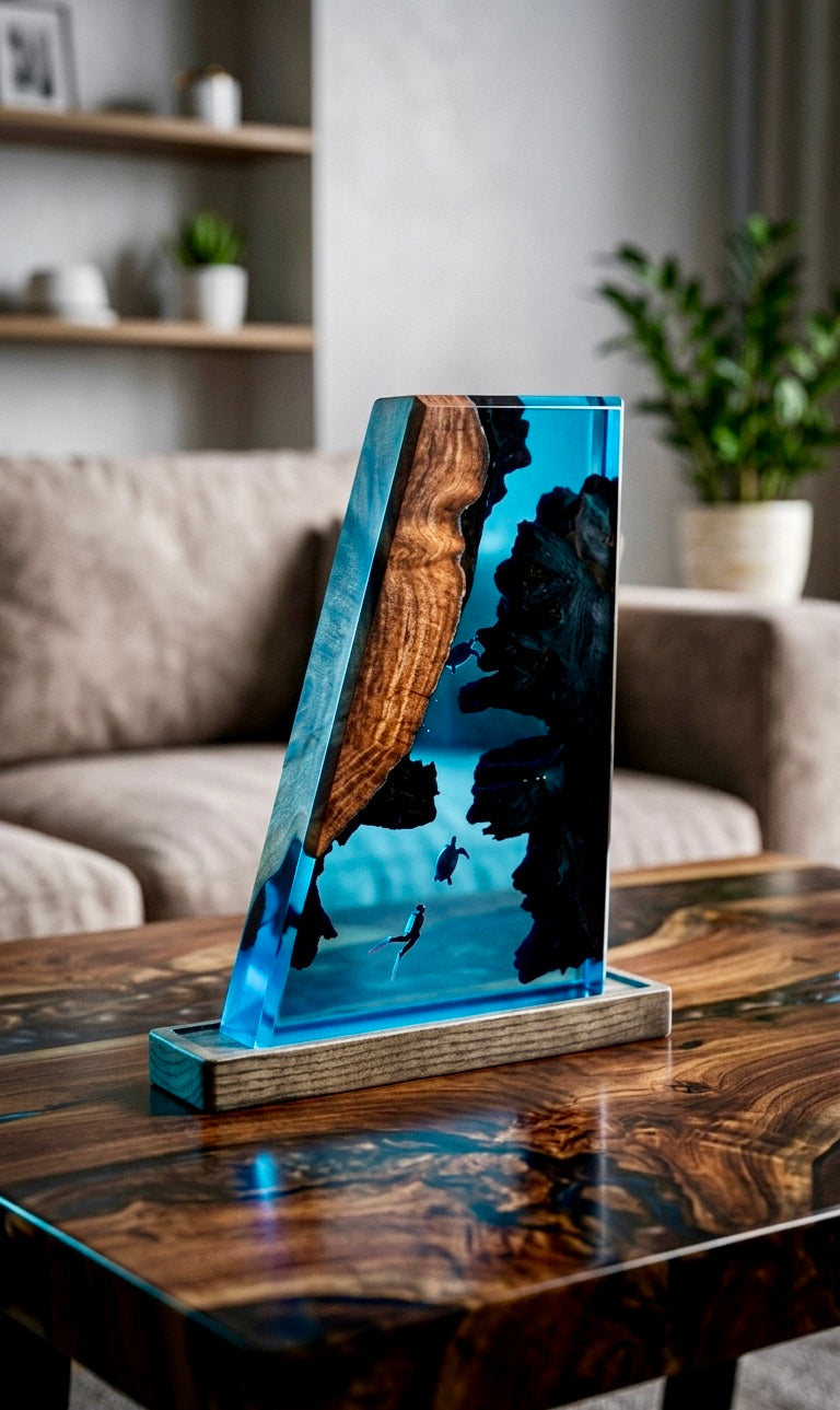 Ocean Diver Resin Lamp 🐋