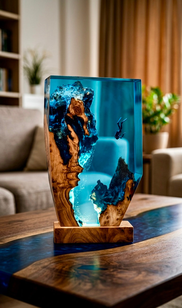Scuba Cave Resin Lamp 🤿