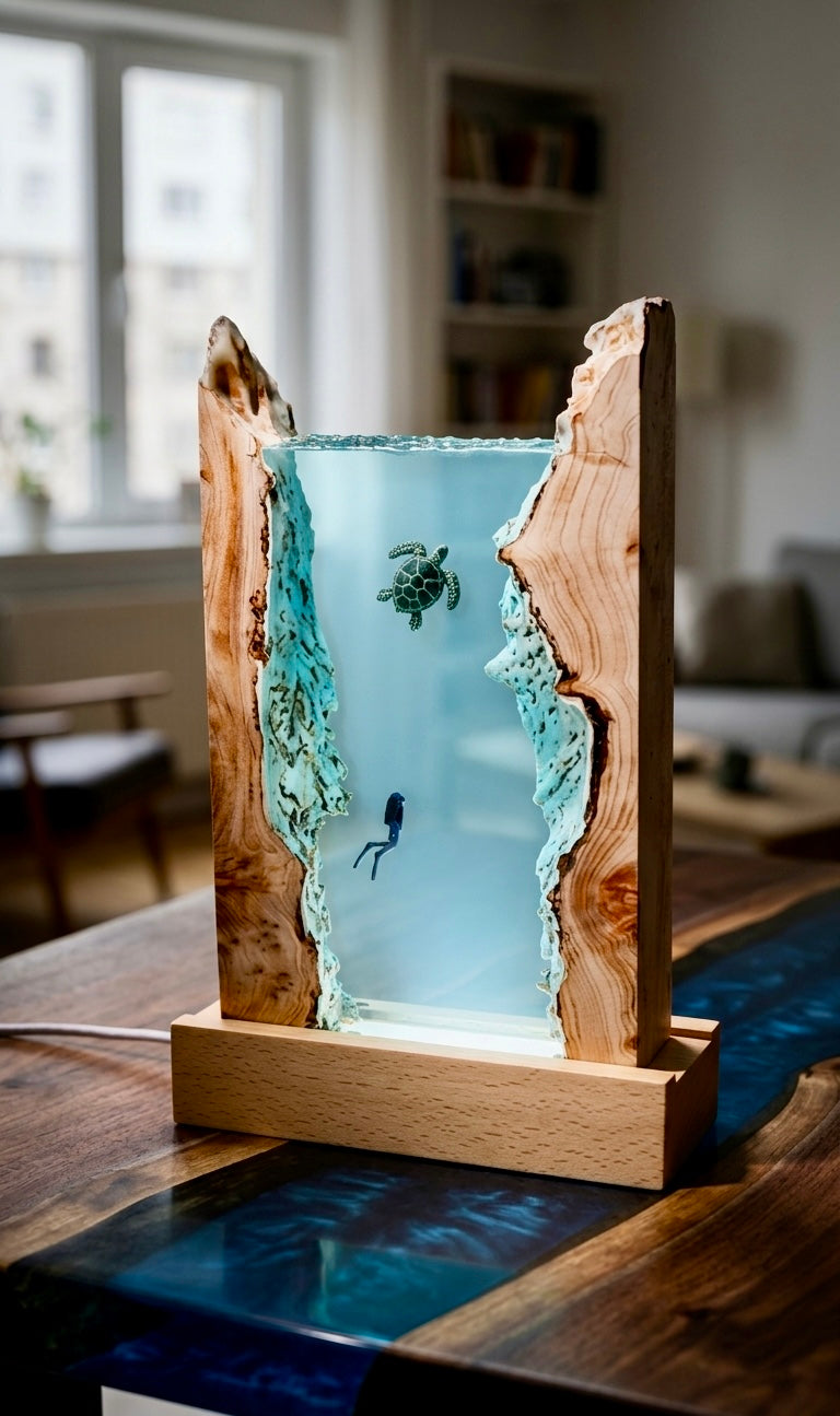 Scuba Cave Resin Lamp 🤿