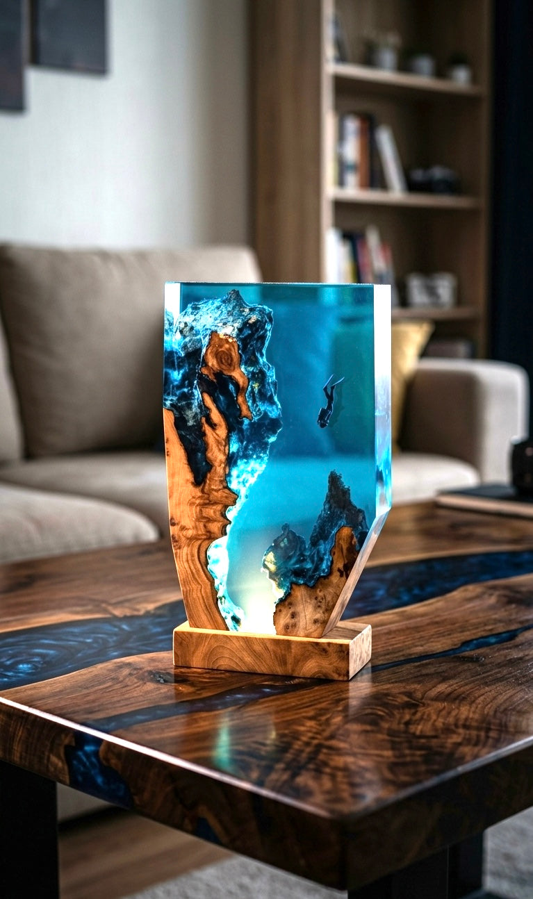 Scuba Cave Resin Lamp 🤿