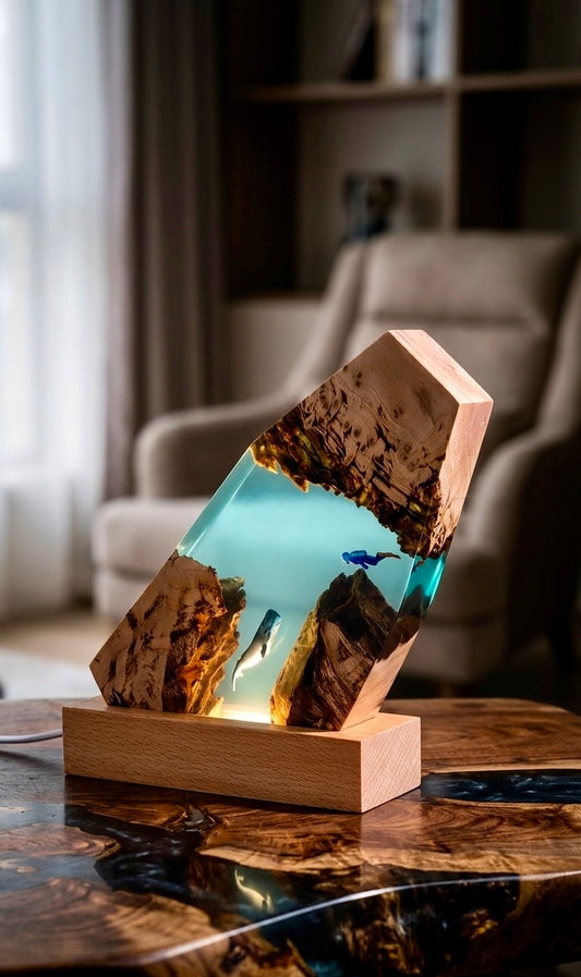 Whale Diver Resin Lamp 🫍